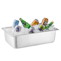 Työtason tarjoilualusta ruostumatonta terästä viisi osastoa läpinäkyvällä kannella lämpimänä ja kylmänä pitämiseen