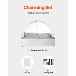 Ruokatarjoilukontti 1/1 GN ruostumatonta terästä läpinäkyvällä kannella