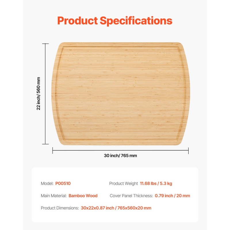 Bambupuinen liesitasosuoja ja leikkuulauta kaasu ja sähköliedelle 76,2×55,9 cm syvällä mehu-uralla