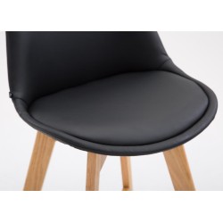 Tyylikäs baarijakkarapari puisella rungolla ja keinonahkaistuimella