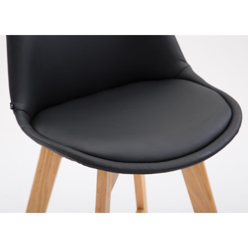 Tyylikäs baarijakkarapari puisella rungolla ja keinonahkaistuimella