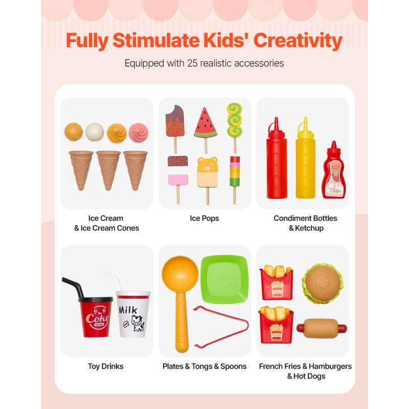 Jäätelö- ja hodarikärry keskikovalevystä ja mäntypuusta valmistettu 3–7-vuotiaille