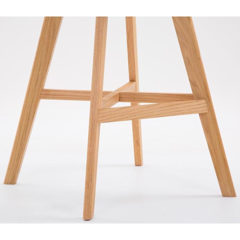 Tyylikäs baarijakkarapari puisella rungolla ja keinonahkaistuimella