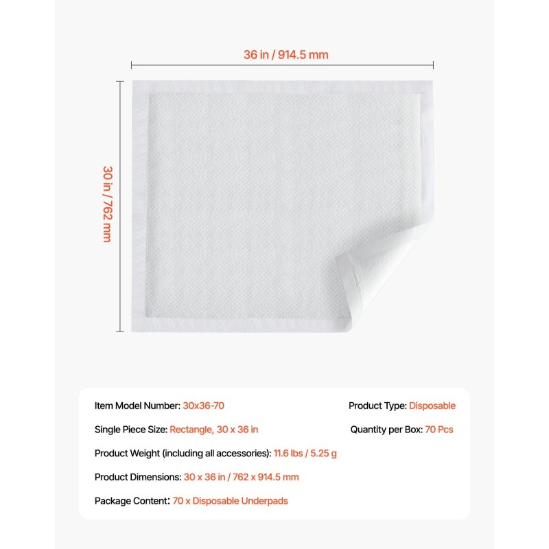 Kertakäyttöiset alusliinat 70 kpl 5-kerroksinen imukykyinen vuotamaton