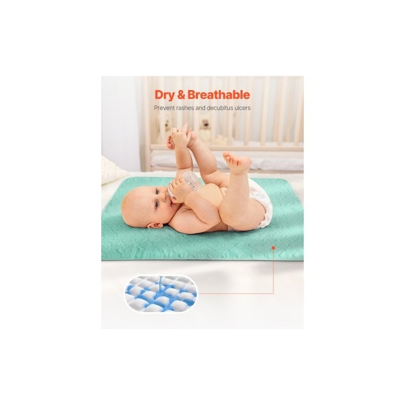 Vuodesuoja lateksiton 34×36 tuumaa 6 kappaletta konepestävä