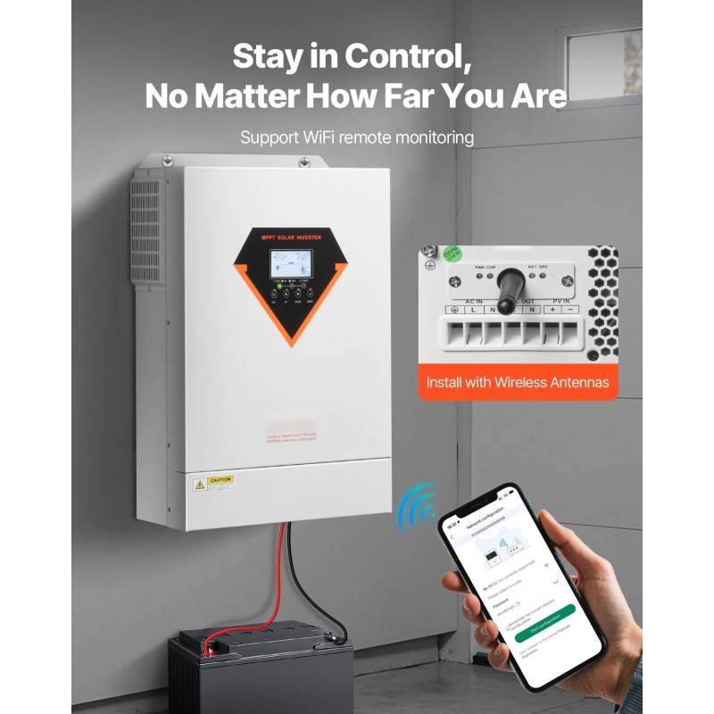 Hybridinvertteri 6000W 48V puhdas siniaalto 120A MPPT