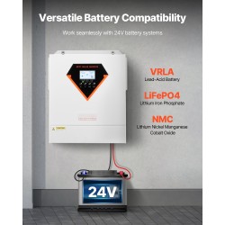 Hybridi-aurinkoinvertteri 3500W 24V 100A MPPT-lataussäätimellä puhdas siniaalto WiFillä