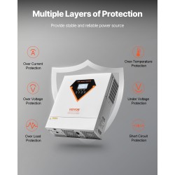 Hybridi-aurinkoinvertteri 3500W 24V 100A MPPT-lataussäätimellä puhdas siniaalto WiFillä