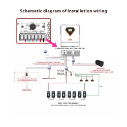 Hybridi-aurinkoinvertteri 3500W 24V 100A MPPT-lataussäätimellä puhdas siniaalto WiFillä