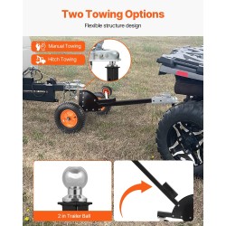 Perävaununsiirtäjä hiiliteräsrunko maksimi 680 kg aisapaino 16 tuuman ilmakumit 50,8 mm vetokuula