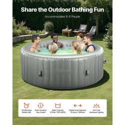 Täytettävä poreallas PVC-verkkomateriaali ulkokäyttöön halkaisija 240 cm 6–8 hengelle