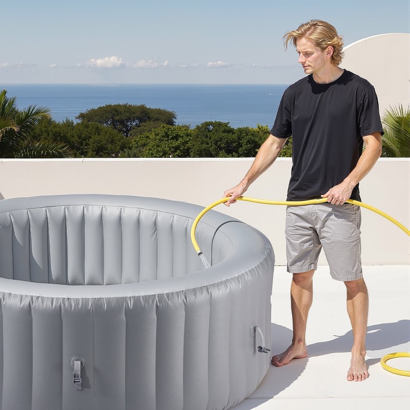 Täytettävä poreallas PVC-verkkomateriaali ulkokäyttöön halkaisija 240 cm 6–8 hengelle