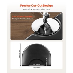 Kampaamotuolimatto puoliympyrän muotoinen PVC-pinnalla 1220 x 930 mm 25 mm PU-vaahto