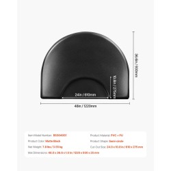 Kampaamotuolimatto puoliympyrän muotoinen PVC-pinnalla 1220 x 930 mm 25 mm PU-vaahto
