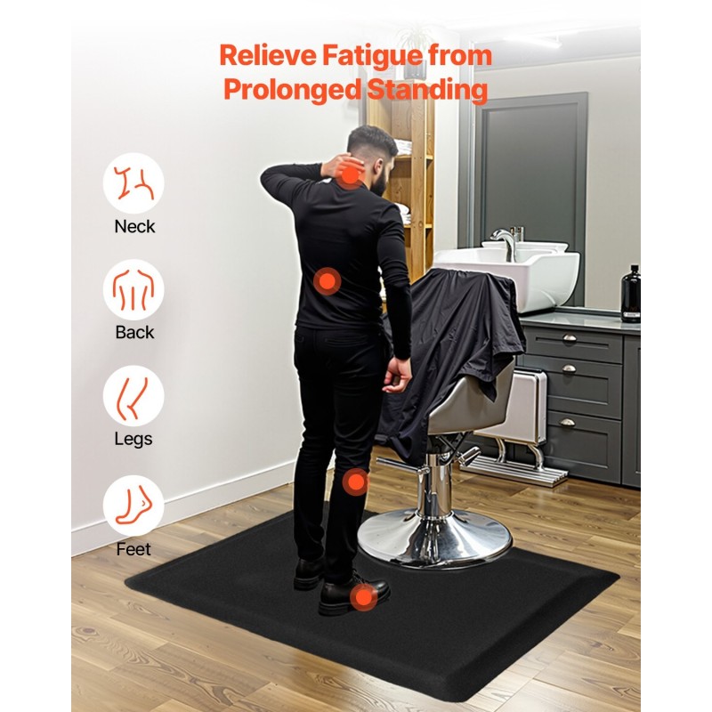 Kampaamomatto PVC-pintainen NBR-vaahto 1525 x 910 mm 13 mm paksu ammattikäyttöön