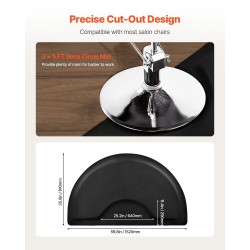 Kampaamomatto puolipyöreä PVC-pinta NBR-vaahto 1520 x 910 mm