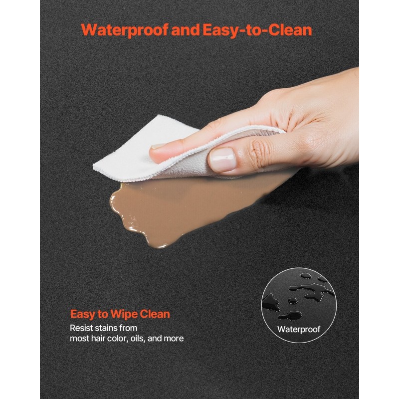 Kampaamomatto puolipyöreä PVC-pinta NBR-vaahto 1520 x 910 mm