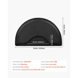 Kampaamomatto puolipyöreä PVC-pinta NBR-vaahto 1520 x 910 mm