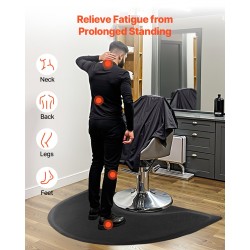 Kampaamomatto puoliympyrä muovipintainen NBR-vaahto 1220 x 905 mm