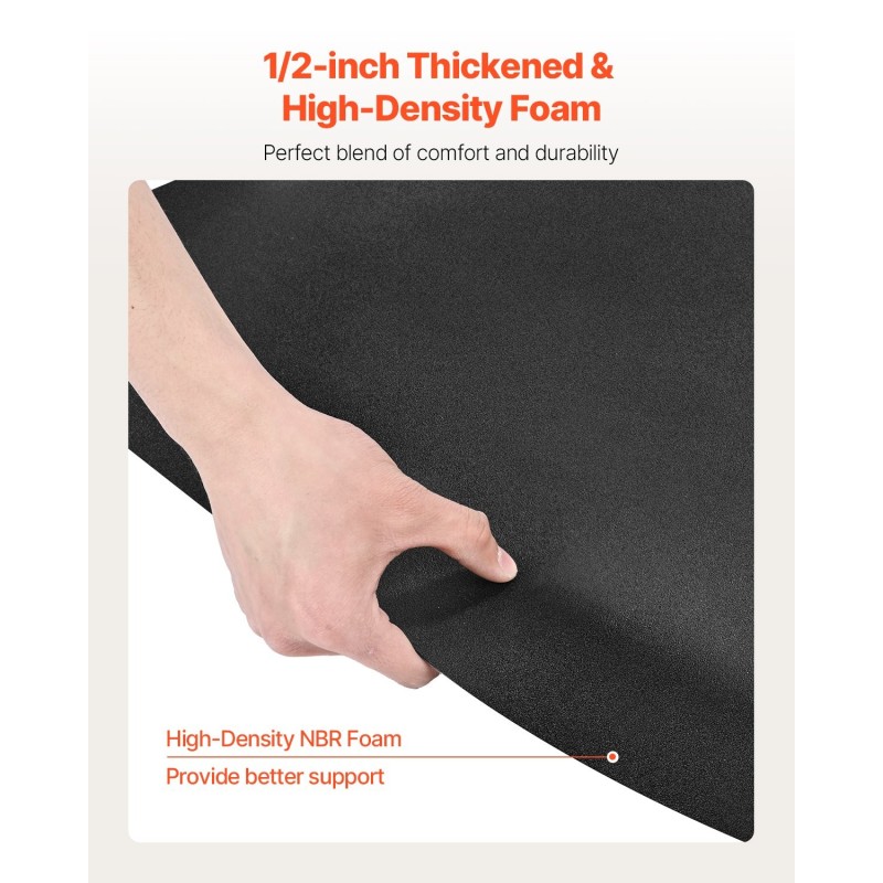 Kampaamomatto puoliympyrä muovipintainen NBR-vaahto 1220 x 905 mm