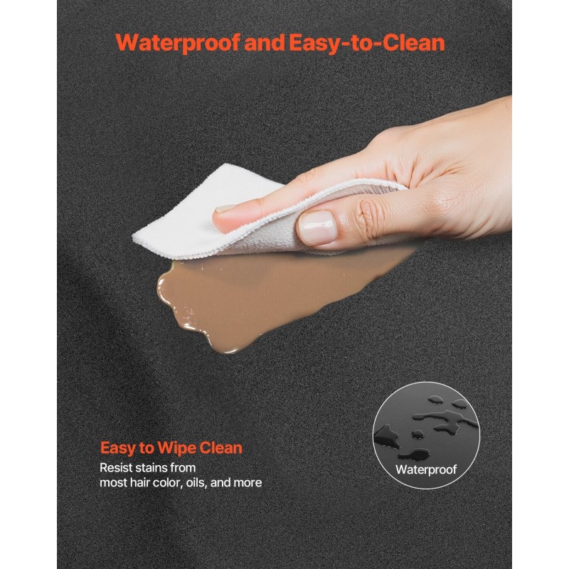 Kampaamomatto puoliympyrä muovipintainen NBR-vaahto 1220 x 905 mm