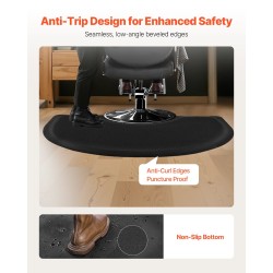 Kampaamomatto puoliympyrä muovipintainen NBR-vaahto 1220 x 905 mm