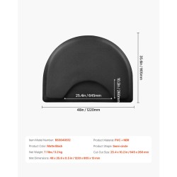 Kampaamomatto puoliympyrä muovipintainen NBR-vaahto 1220 x 905 mm