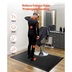 Seisomismatto PVC PU 23 mm paksu 1525x915 mm aukolla 640x300 mm kampaamotuolille