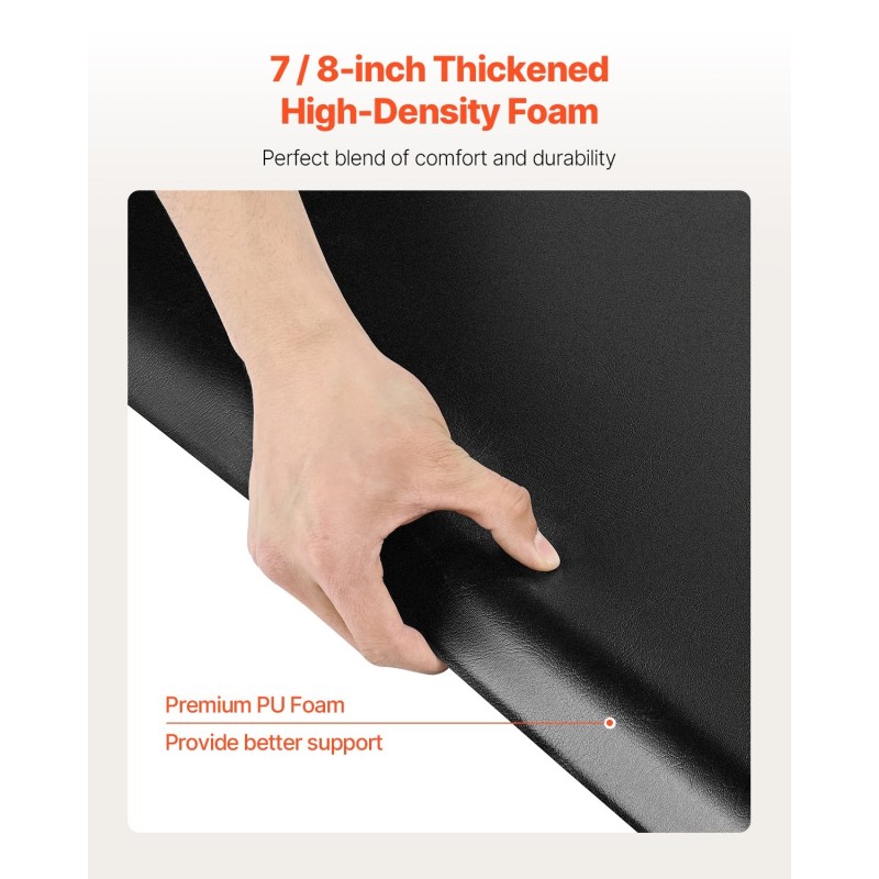 Seisomismatto PVC PU 23 mm paksu 1525x915 mm aukolla 640x300 mm kampaamotuolille