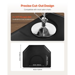 Kuusikulmainen kampaamomatto PVC-pintainen 13 mm NBR-vaahdotäyte 1225 x 1505 mm