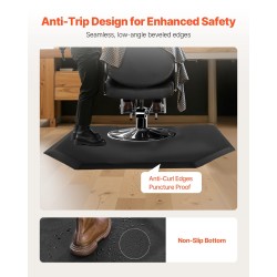 Kuusikulmainen kampaamomatto PVC-pintainen 13 mm NBR-vaahdotäyte 1225 x 1505 mm