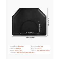 Kuusikulmainen kampaamomatto PVC-pintainen 13 mm NBR-vaahdotäyte 1225 x 1505 mm