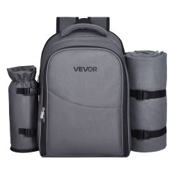 Piknikreppu 20 l 600D Oxford-kangas tummanharmaa eristetty viilennysosasto irrotettavalla pullotelineellä