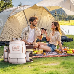 Piknikreppu 20L kestävä 600D kangas neljän hengen astiasto