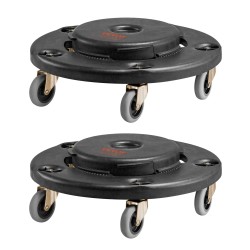 Jäteastiarulla PP-muovirunko yhteensopiva 20–55 gallonin astioille 227 kg kantavuus 2 kpl musta