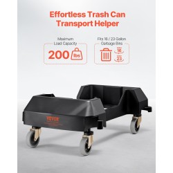 Jäteastiarulla-alusta polypropeenia 16/23 gallonan astioille 90 kg kantavuus