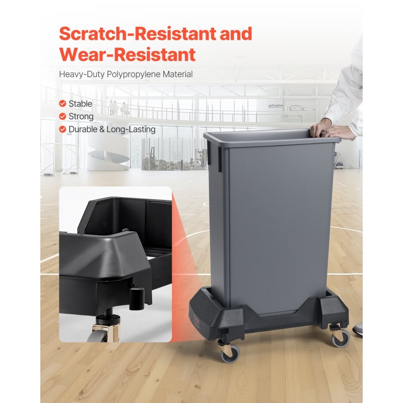 Jäteastiarulla-alusta polypropeenia 16/23 gallonan astioille 90 kg kantavuus