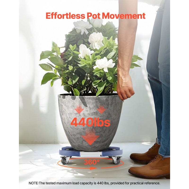 Säädettävä alusta pyörillä halkaisija 380–580 mm PP paneeli 181 kg kantavuus sininen