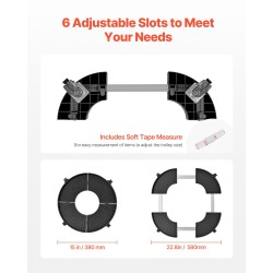 Rullaalusta PP-paneeli 380–580 mm roska-astioille ja kasviruukuille kantavuus 181 kg