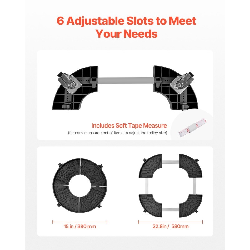 Rullattava alusta roskiksille ja ruukkuille 380–580 mm PP-muovi 2 kpl