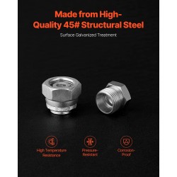 Hydrauliikkatulppasarja 64-osainen sinkitty 45-teräksestä DIN-liittimillä koot 14–36 putkille