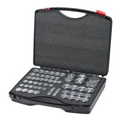 Hydrauliikkatulppasarja 64-osainen sinkitty 45-teräksestä DIN-liittimillä koot 14–36 putkille