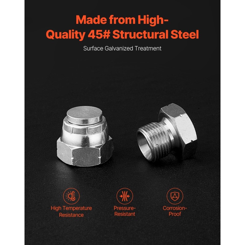 Hydraulitulppasarja 72 osaa ORFS-hydrauliliitoksiin sinkitty 45-teräs O-rengastiivistein lokeroitu laatikko