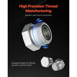 Hydraulinen 64-osainen tulppa ja korkkisarja galvanoitu teräsluokka 45 lokeroitu laatikko hydrauliikkaan