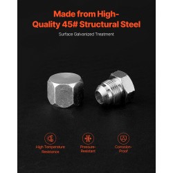 Hydraulitulppa ja suojamuhvisarja 72-osainen sinkitty 45-teräksinen JIC 37 asteen