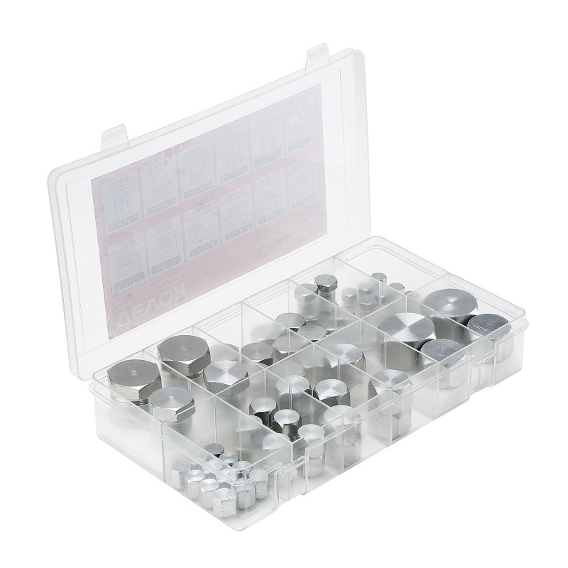 Hydraulitulppa ja suojamuhvisarja 72-osainen sinkitty 45-teräksinen JIC 37 asteen