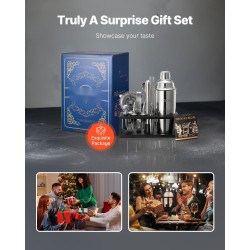 Cocktailravistinsarja 13-osainen 304-ruostumattomasta teräksestä bambutelineellä kotibaarille