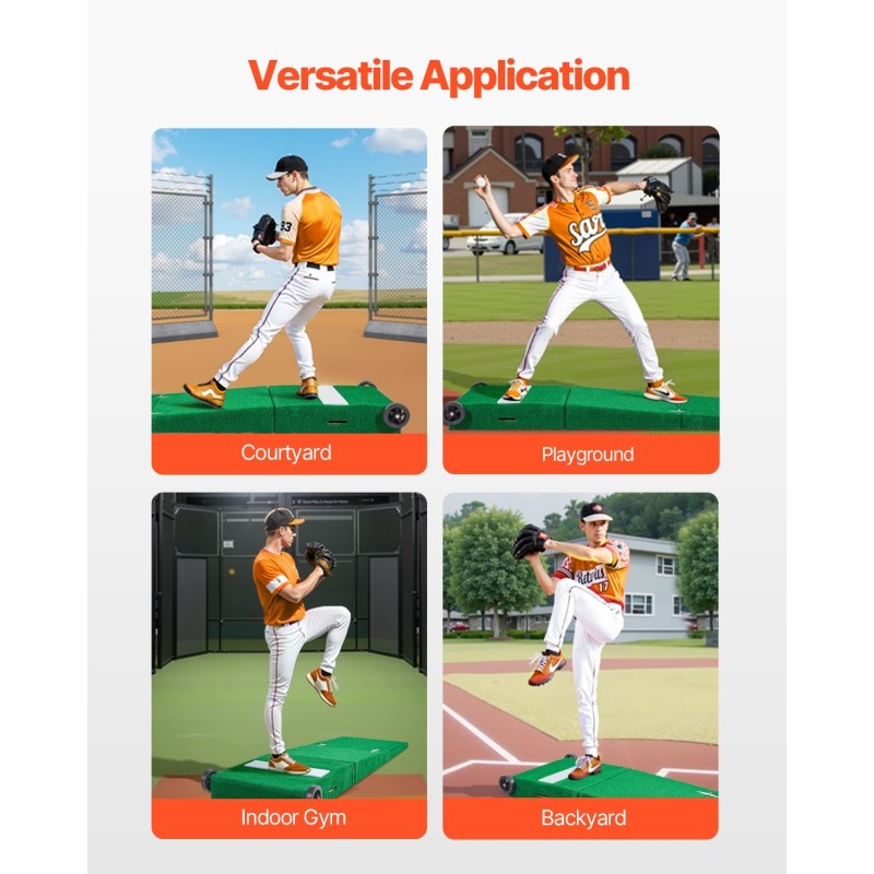 Siirrettävä syöttökumpu PP-keinonurmi puulevy 90 tuumaa baseball- ja softball-harjoitteluun