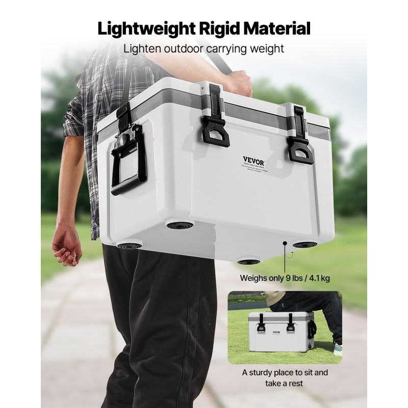 Kova kannettava kylmälaukku 24,6 l PE PP eristetty sivukahvoilla olkahihnalla