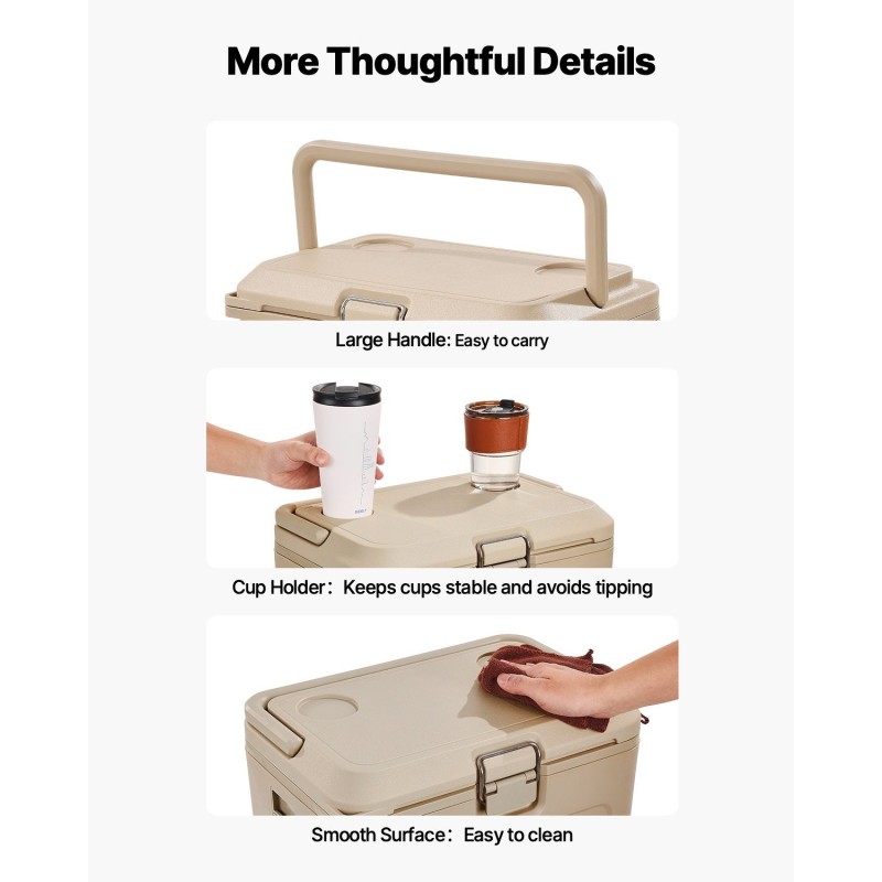 Kova kylmälaukku polyeteeni ja polypropeeni 15,6 litraa harmaanvalkoinen 48 tunnin eristys